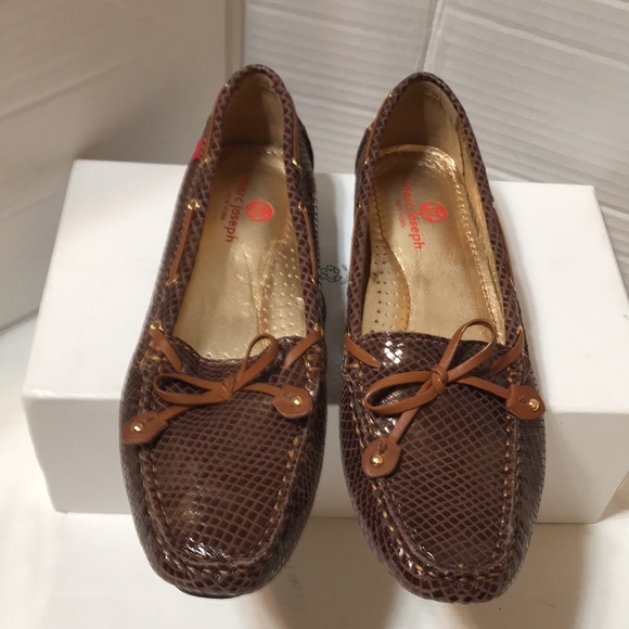 Marc Joseph snake embossed leather moccasins with leather lining and padded sole - Picture 8 of 8